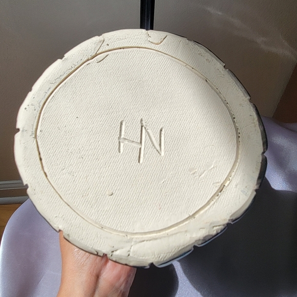 Rare Piece Vintage Handmade Decorative Bowl Signed Ceramic Pottery Blue Red Etc - Picture 3 of 11